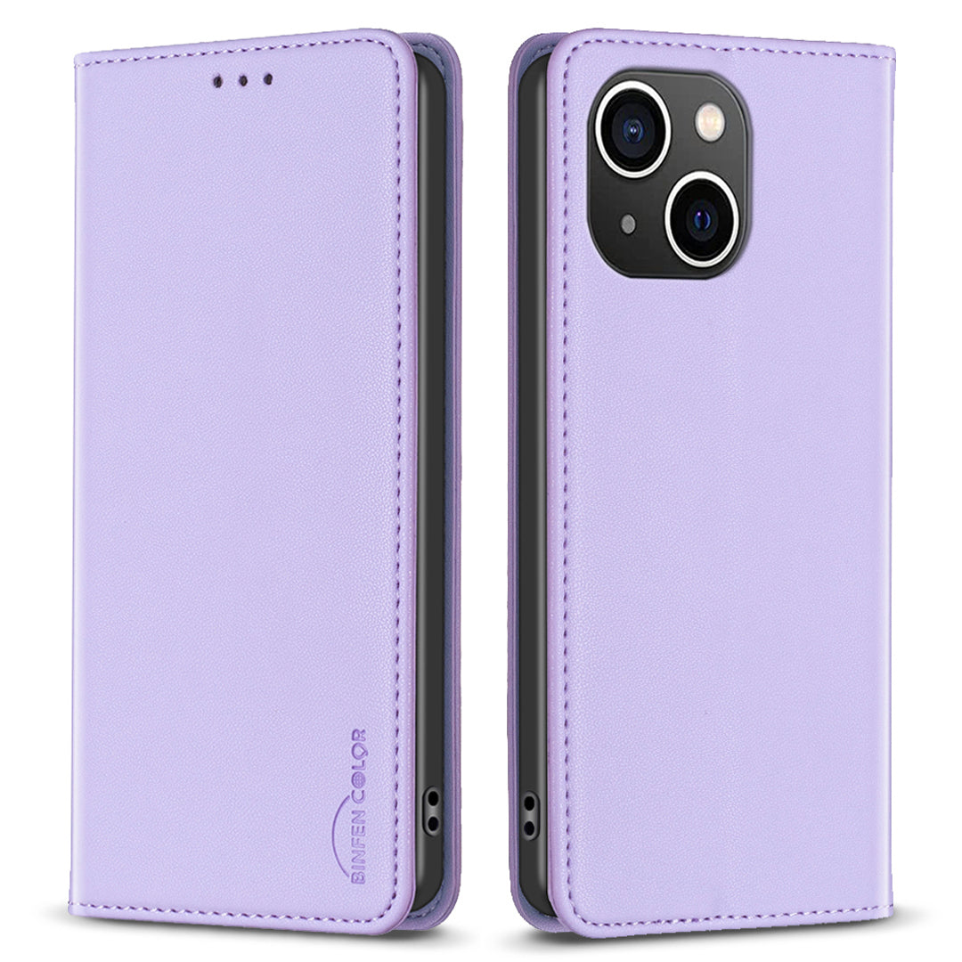 BINFEN COLOR BF18 PU Leather Cover for iPhone 15 Plus Card Holder Phone Case with Stand BINFEN COLOR BF18 PU Leather Cover for iPhone 15 Plus Card Holder Phone Case with Stand